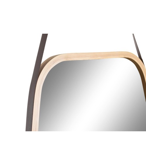 Espejo de Bambú Natural con Cuerda