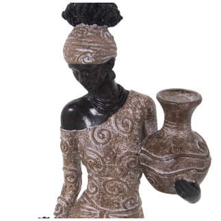 Figura Africana con Niña de Resina 39 cm
