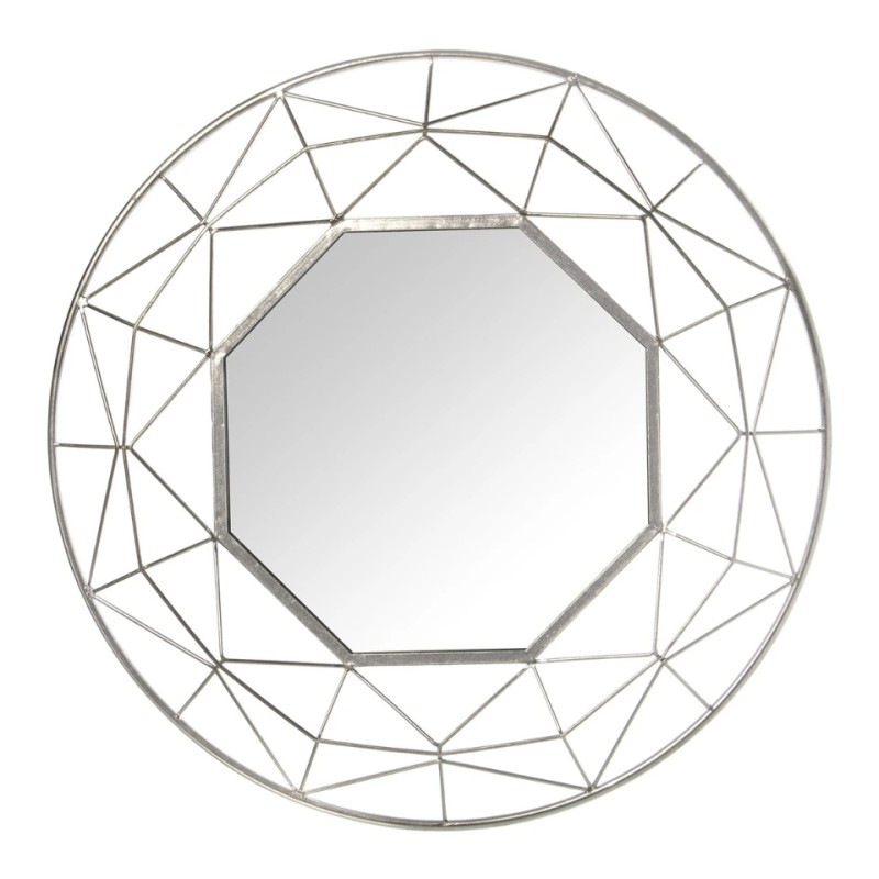 Espejo Geometrico de Metal Plata