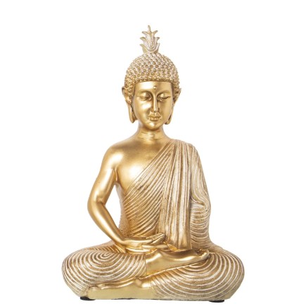 Figura Buda Dorado de Resina 26 cm