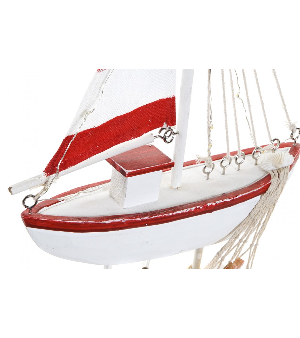 Barco Decorativo Rojo y Blanco