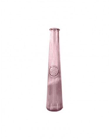 Jarrón de Cristal Rosa Relieve 32 cm