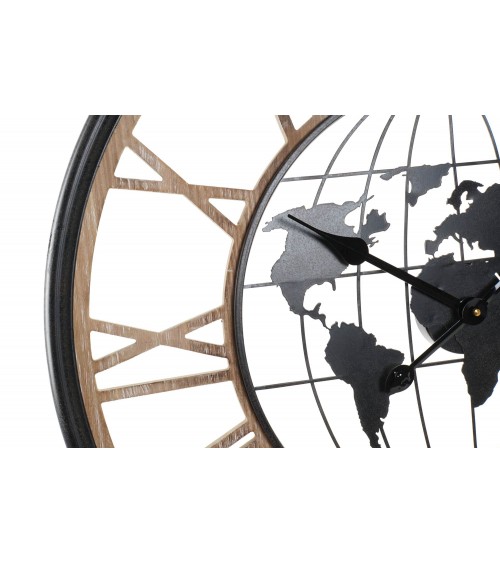 Reloj Mapamundi Negro 70 cm